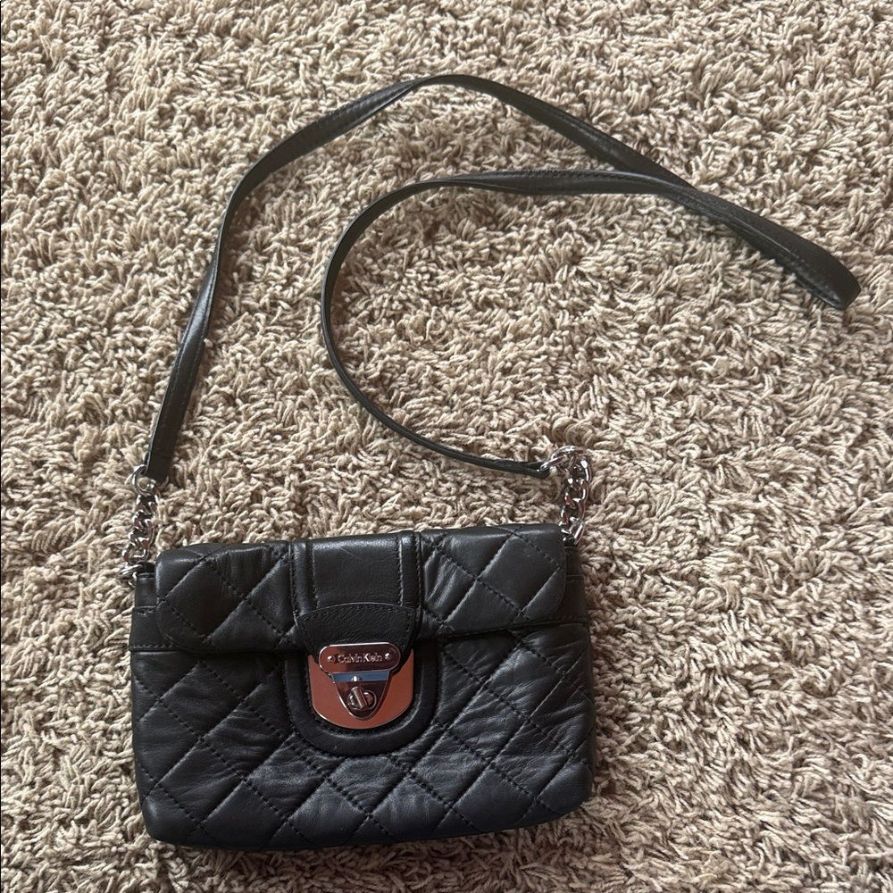 Calvin Klein Black Quilted Crossbody Bag